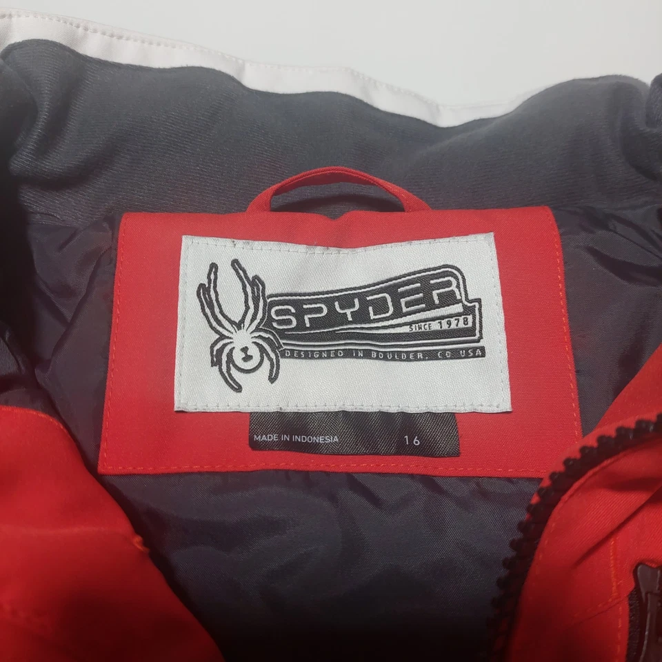 Spyder Snow Ski Winter Coat Red and Black Youth Sz 16 - Image 4 of 4