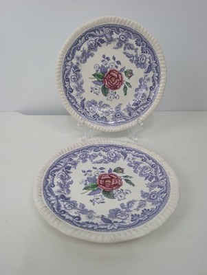 Paar seltene Vintage Copeland Spode Mayflower 6,5'' Beilagenteller