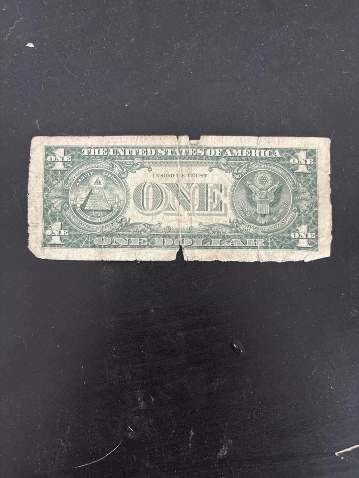 $1/$5 Dual Reverse Error Note Mismatched Denomination, No Front U.S. Currency - Image 2 of 4