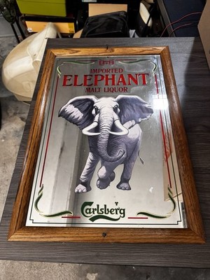 Carlsberg Brewing Imported ELEPHANT Malt Liquor Bar Beer Mirror Sign gr1