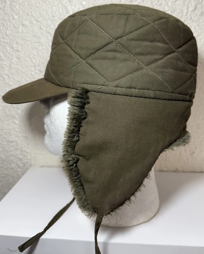 De Colección Sombrero Trampero Verde Para Hombre Acolchado Orejeras Aislado 7 1/8-22 1/2 Cer. Usado en excelente estado Foto 2 de 4