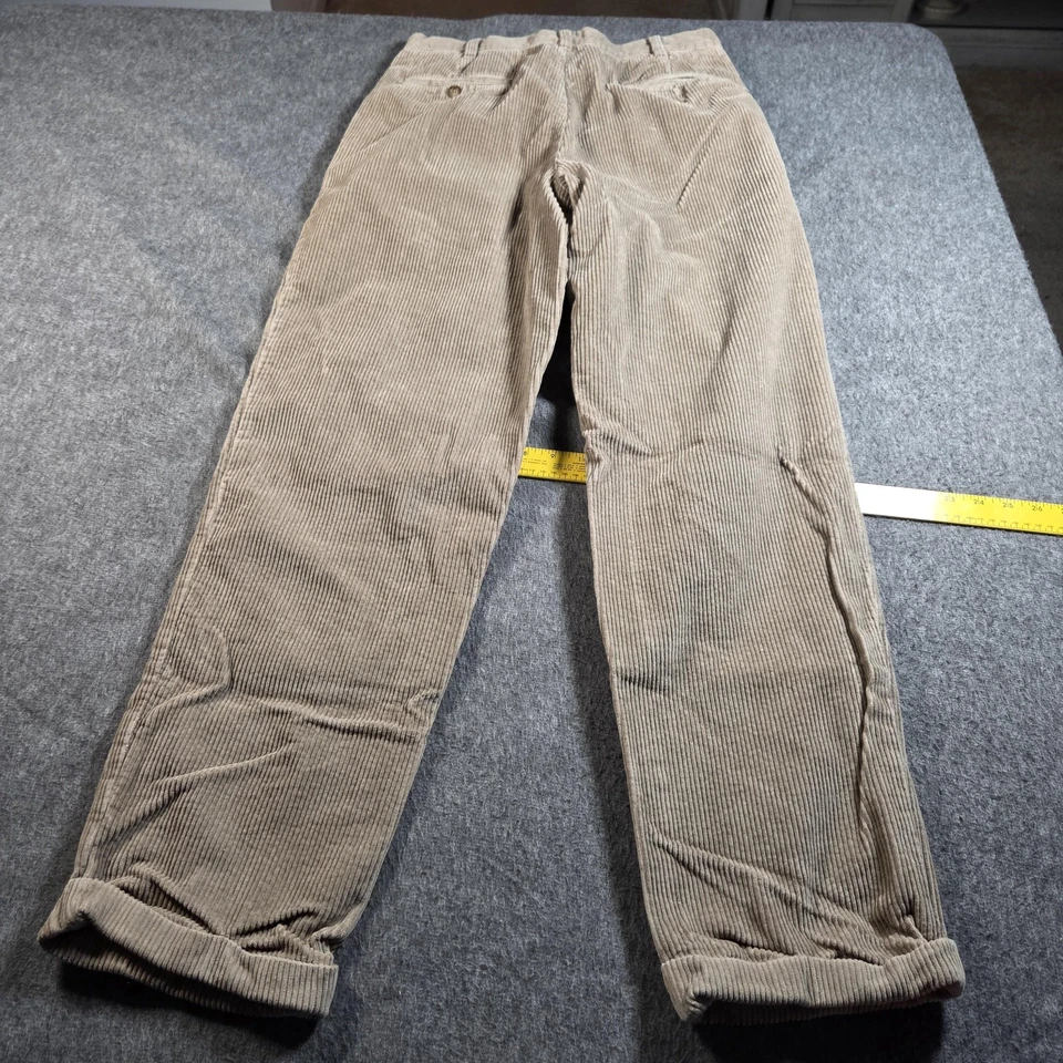 Pantalones de Pana Bill Blass Para Hombres 33x32 Marrón Negro Etiqueta Informales Plisados Anchos Ballena Foto 3 de 4