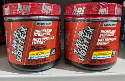 2 Pack BPI Sports 1MR Vortex Fruit Punch 50 servings Pre-Workout Exp 4/2028