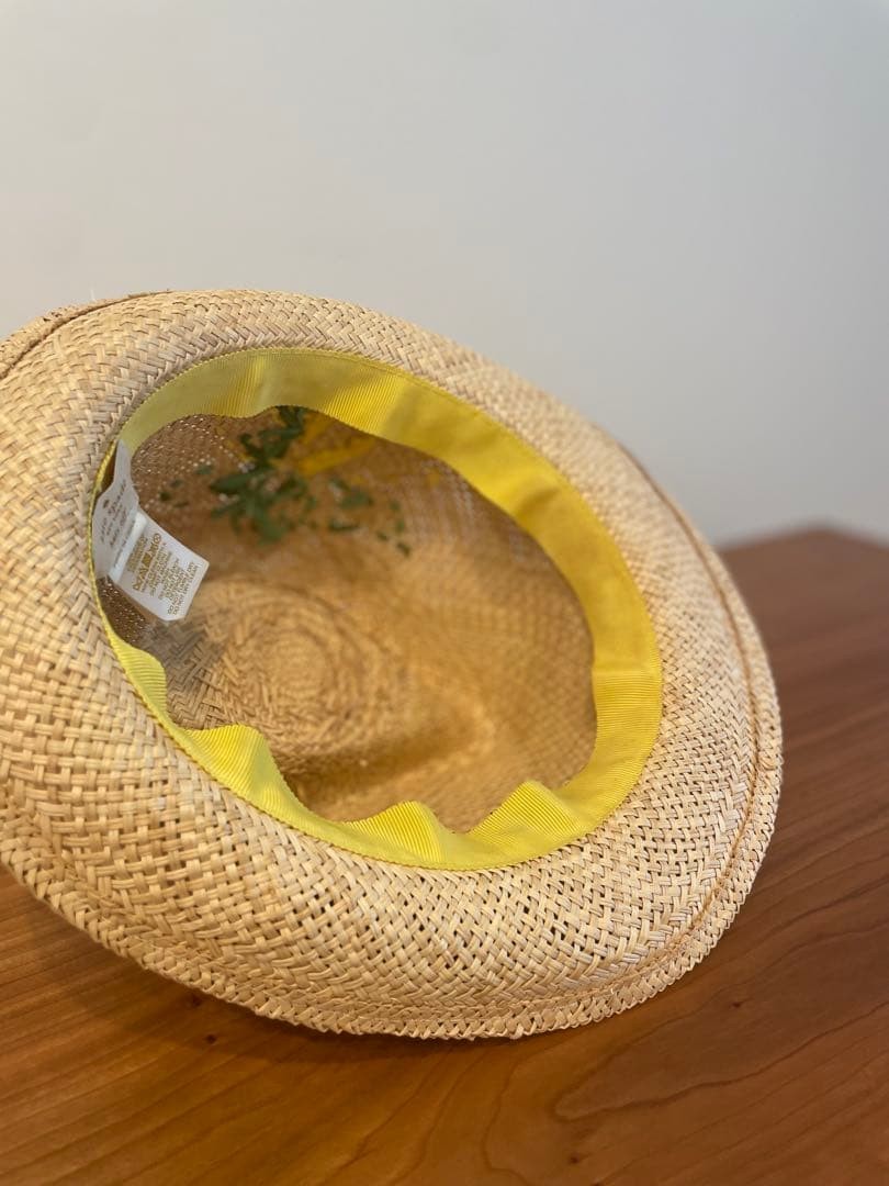 Kate Spade Lemon Embroidered Straw Boater Hat Beige Yellow Japan