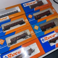 Roco H0 Konvolut 8x offene/niederbord - Güterwagen (Braun/Grau) - in OVP wie Neu