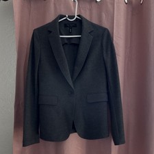 rag  bone Women's Gray Single-Button Wool Lined Blazer Jacket Pockets 4