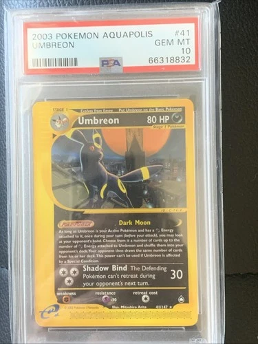 Pokemon Umbreon Aquapolis Non-Holo Card 41/147 Psa 10