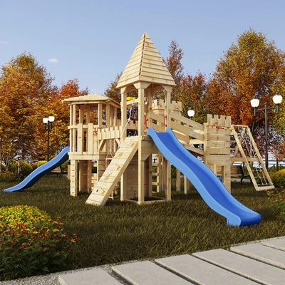 BIBEX GMBH BIBEX Spieltürme - Ritterburg XXL+R - zwei Bausätze kombiniert in einem