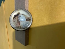 Antique Glass Domed Horse Head Bridle Rosette 