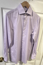 HUGO BOSS Sharp Fit Light Purple Men's Dress Shirt 15 32/33 100 Cotton