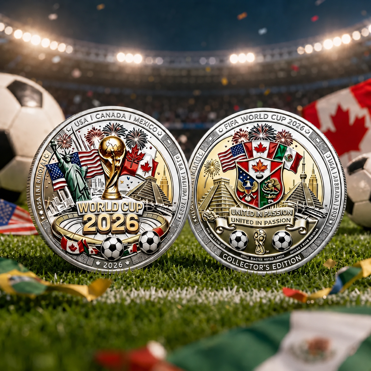 FIFA World Cup 2026 記念カップ ワールドカップ 2026 FIFA World Cup Coin, Soccer Championship Collectible Fan