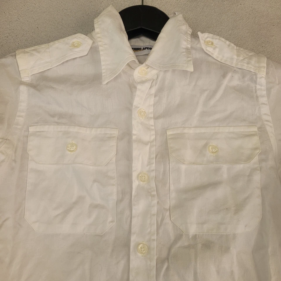 A Bathing Ape Classics Bape Button Up Long Sleeve Shirt Women's XXS white - Image 3 of 4