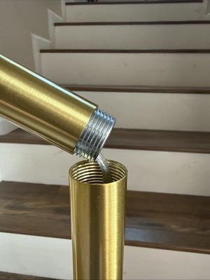 1) Ralph Lauren Brass Adjustable Swing Arm Floor Lamp 56