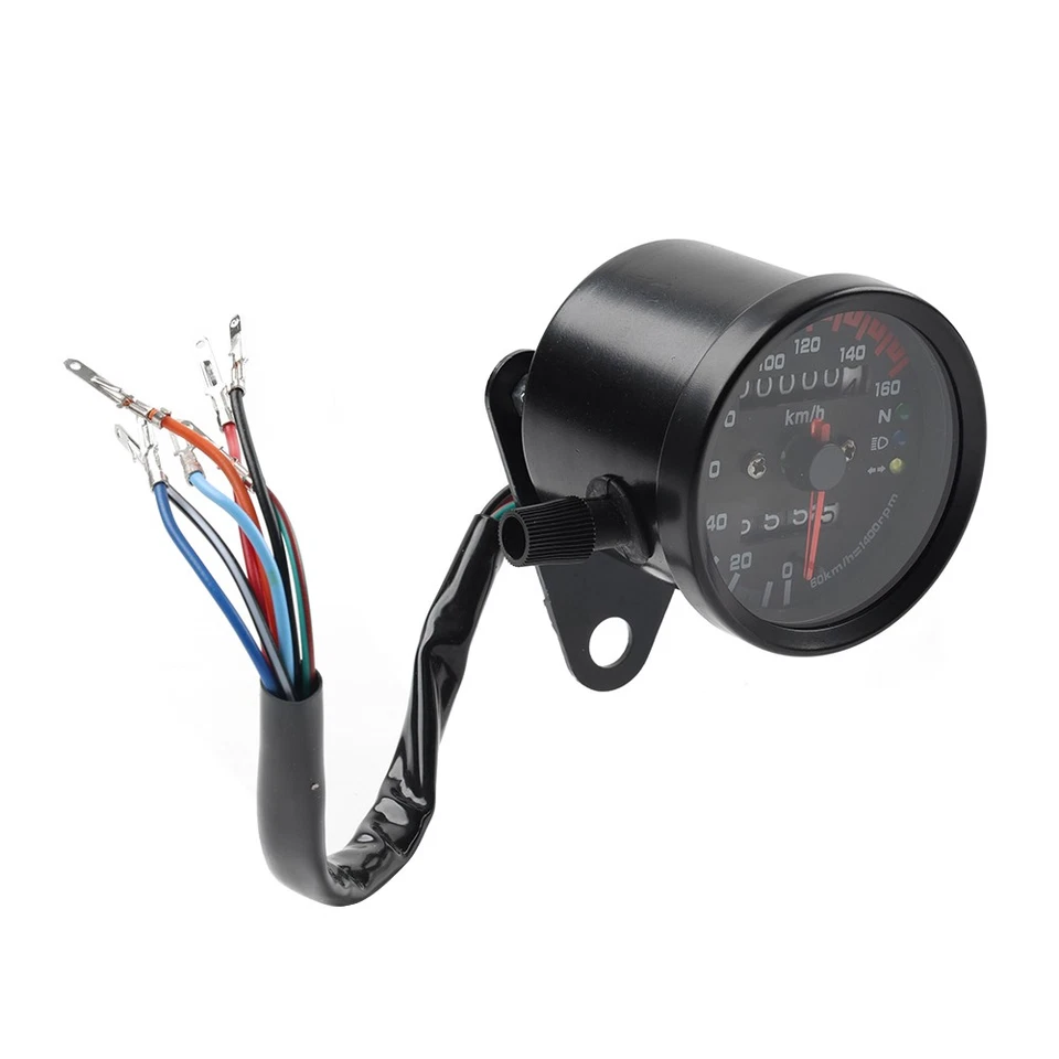 Motorcycle Universal Mini Speedometer Odometer Gauge w/ Indicator Light 12V - Image 4 of 4