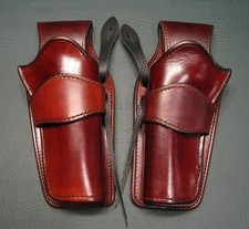 Leather Holsters, SASS, Mahogany, fits 4 3/4" Ruger New Vaquero or Colt Clones