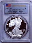 2021-West Point Proof $1 Type 2 American Silver Eagle PCGS PR69DCAM  Flag Label