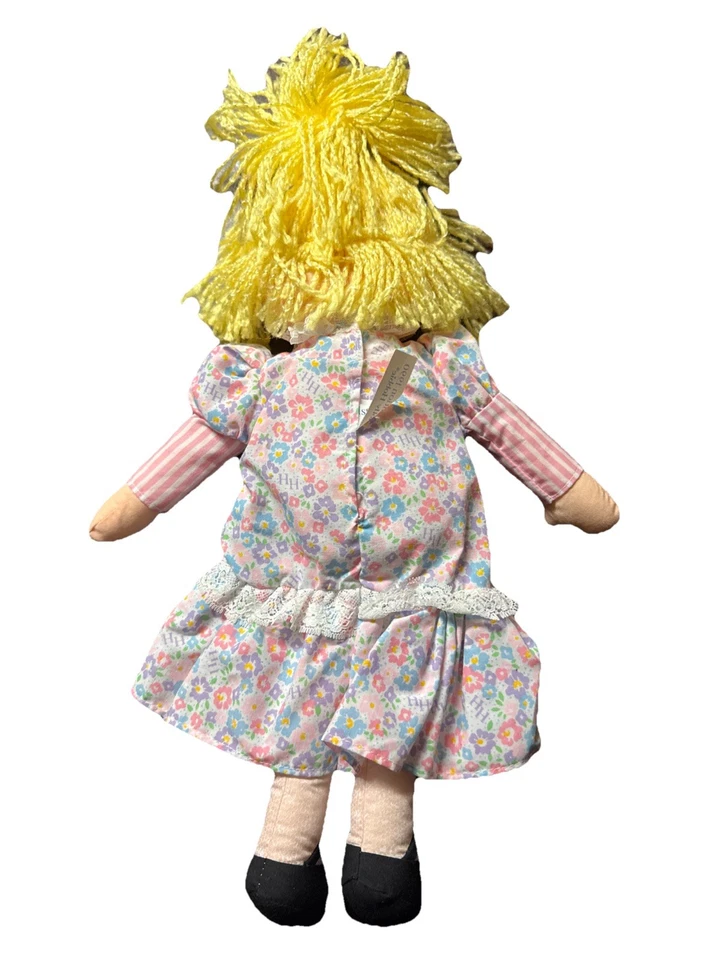 HOLLY HOBBIE Fancy Treat Rag Doll 1st Edition Plush Vtg Floral Mattel 1990 RARE - Image 2 of 4