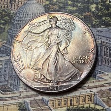 Toned 1991 American Silver Eagle 🇺🇸