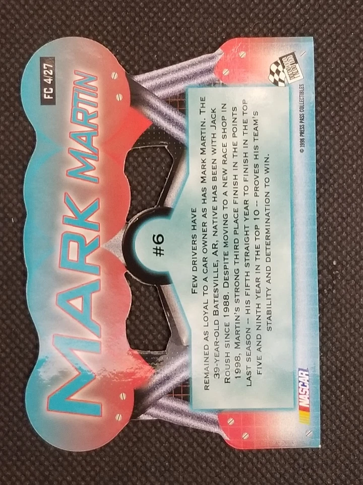 1998 Press Pass Premium - Flag Chasers Mark Martin #FC 4 - Image 2 of 2