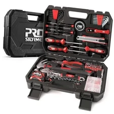  160-Piece Home Repair Tool Set, General Household Hand Tool Kit with Red