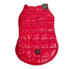 Silver Paw Quilted Reversible Puffer Dog Coat w/Silvershield Red Blue Small NEW