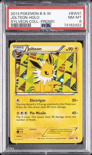 2013 POKEMON BLACK & WHITE PROMO SYLVEON COLLECTION #BW91 JOLTEON-HOLO PSA 8
