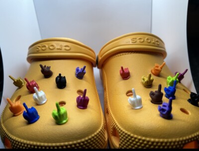 2x 3D Printed Middle Fingers For Croc Charms, Jibbitz, Funny Gifts