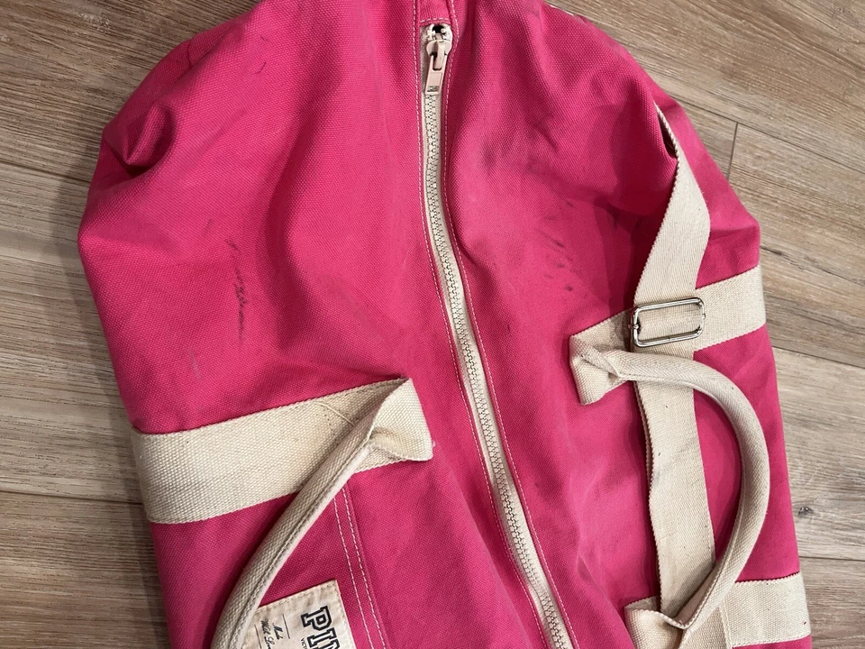 Victoria's Secret PINK Large Duffel Bag Y2K Canvas Travel Large - Image 4 of 4