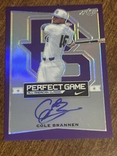 COLEMAN COLE BRANNEN 2016 Leaf Perfect Game PURPLE AUTOGRAPH #19/25 RED SOX