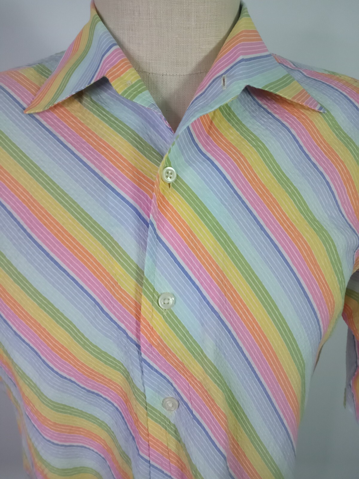 ROBERT TALBOTT Multicolor Rainbow Striped Point C… - image 1