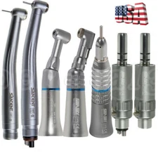 NSK Style Dental High/Low Speed Turbine Handpiece Straight Air Motor 2/4 Hole Dr