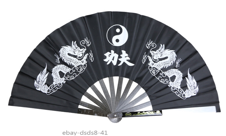Ventilador plegable de metal de acero inoxidable Mulan Kung Fu artes marciales ventilador de tai chi