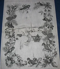 * TRI CHEM 8155 A CHURCH IN THE WREATH CHRISTMAS Liquid Embroidery Picture