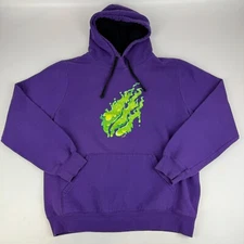 Preston Playz Mens Size M Hoodie Sweatshirt Green Slime Logo Purple
