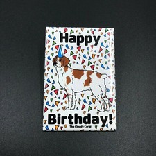 Brittany Dog Happy Birthday Magnet Confetti Celebration Gifts and Home Decor