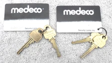 ( 2 ) pair MEDECO High Security Factory precut   Keys and card