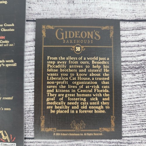 Karta kolekcjonerska Gideon's Bakehouse Benedict Picadilly + menu wrześniowe - Zdjęcie 4 z 4