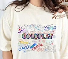 Vintage Coldplay Doodle Shirt, Coldplay Music Of The Spheres Tour Shirt