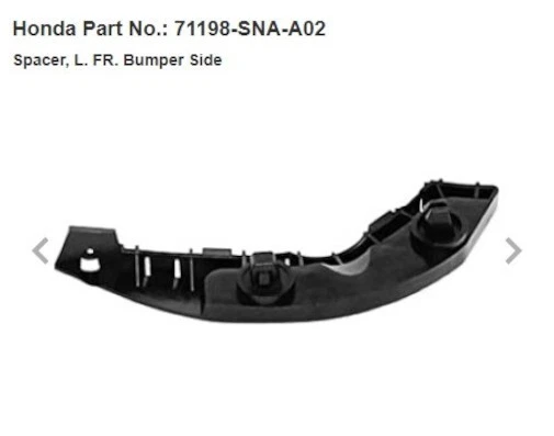 OEM Honda 71198-SNA-A02 Spacer, LF Bumper Side 2006-11 Civic - Image 3 of 4