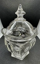 Vintage Elegant Crystal Or Glass ? Mustard Jar/Candy Dish