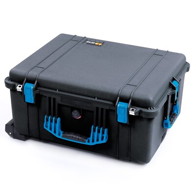 Black & Blue Pelican 1620 case. With foam. With wheels. New Push