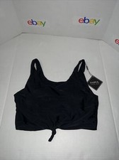 New Zaful Forever Young Black Bikini Top Front Tie Size 8 Removable Pads/Summer