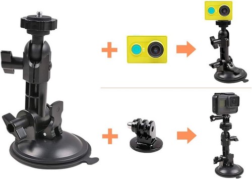 Powerful Suction Cup Camera Car Mount with Tripod Adapter and Phone Holder - Picture 4 of 7