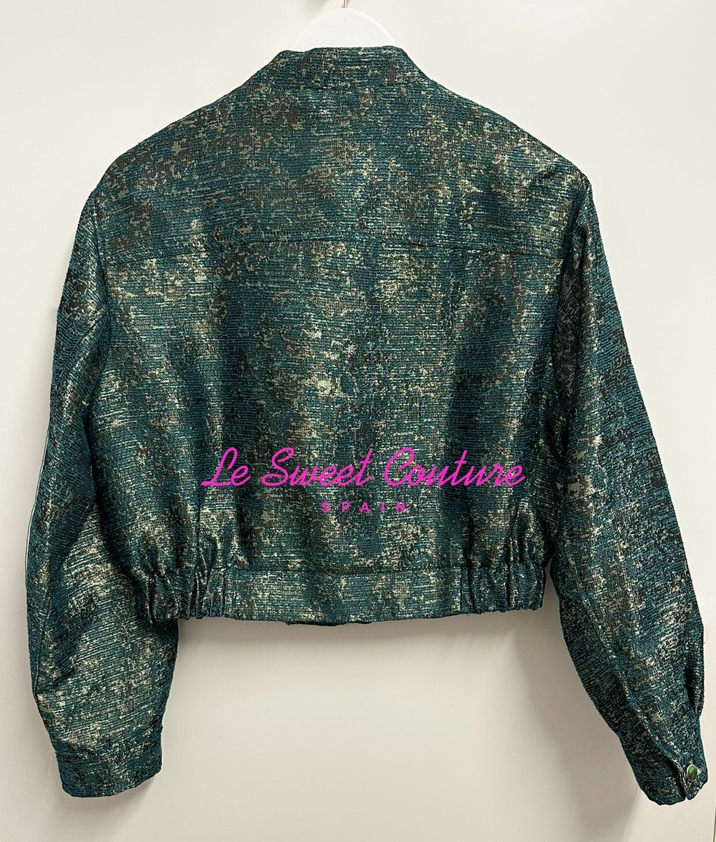 ZARA WOMAN NWT SS25 METALLIC THREAD TEXTURED JACKET BLACK