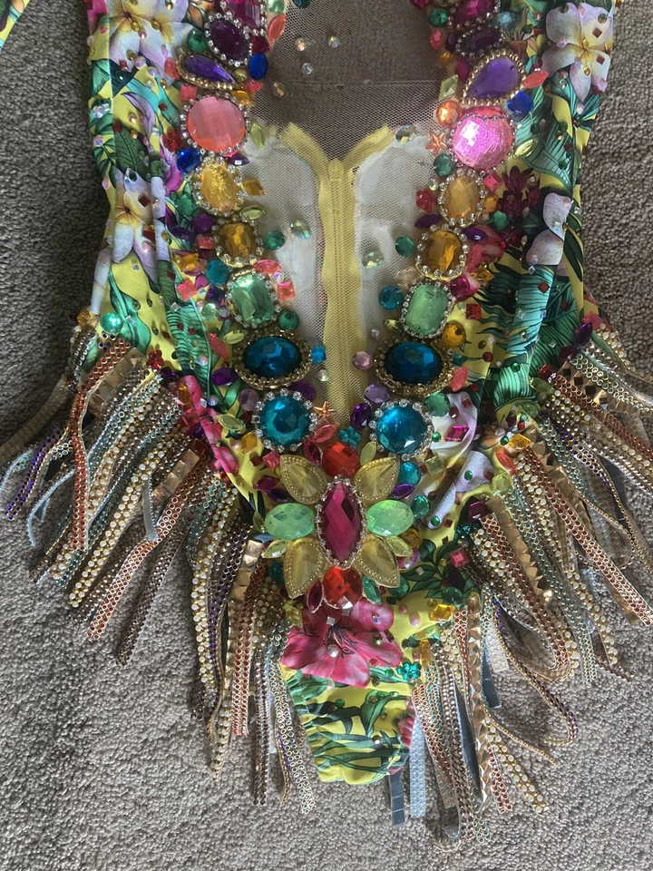 Disfraz de Samba Brasileña Carnaval Mardi Gras Burlesque Salsa Hora Loca Foto 4 de 4