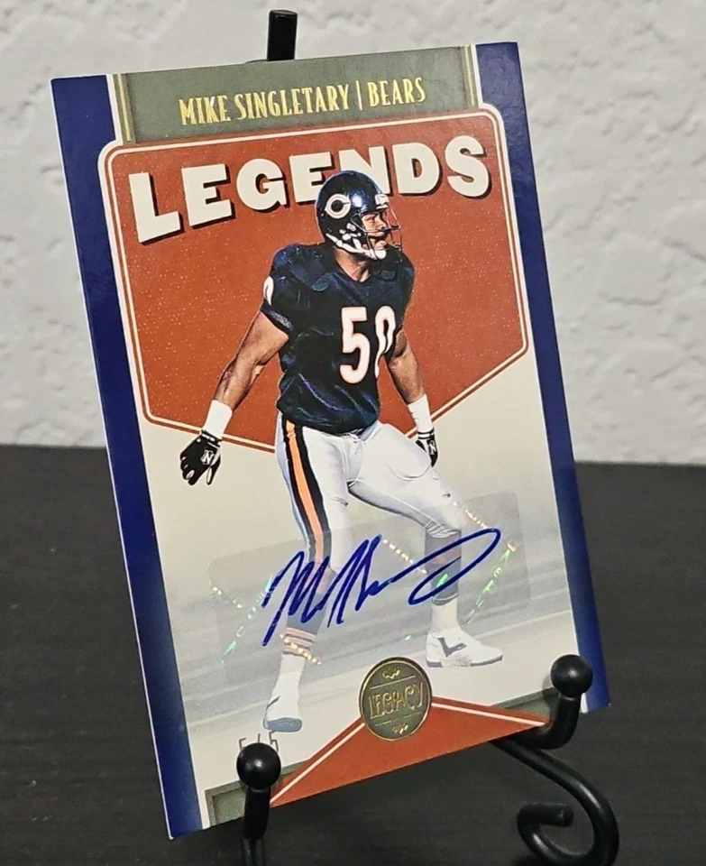 Mike Singletary 2022 Panini Legacy Legends Blue Auto 5/5 #123 Chicago Bears HOF - Image 4 of 4