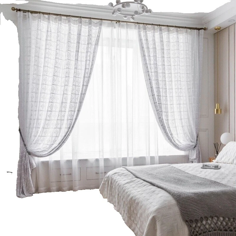 Mezcla de Algodón Cortinas de ventana de ganchillo