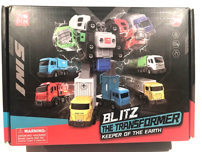 Transformer JVOPIN  5 Vehicles Transform into Robot Kids Toys + Screwdriver NEW