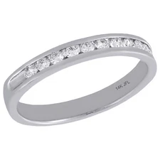 14K White Gold Channel Set Diamond Wedding Band Ladies Anniversary Ring 0.25 Ct