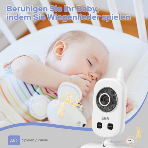 GHB Babyphone Mit Kamera Video Baby Monitor 2,4 Ghz Gegensprechfunktion ECO Modu - Bild 2 von 8